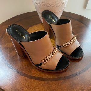 Coach kylie semi matte calf wedges heels 8.5 M